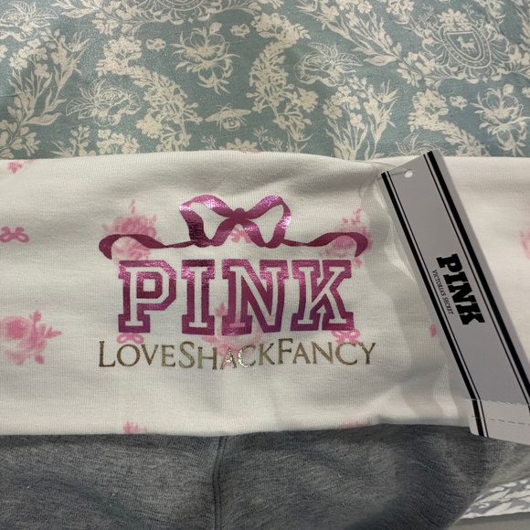LOVESHACKFANCY FOLDOVER  LEGGINGS NWTGrey & Pink So soft & comfortable - Picture 7 of 8